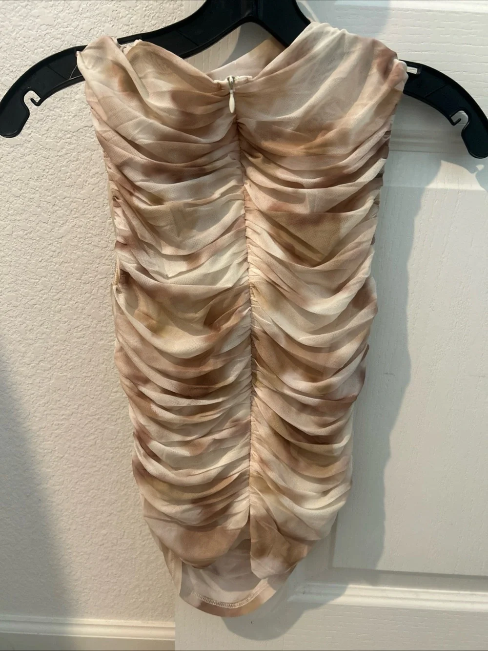 Needii Drape Beige Brown Top Size Small Mesh Zara Style